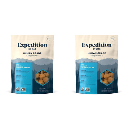 Amazon Brand - Wag Expedition Human Grade Organic Biscuits Dog Treats, Non-GMO, Gluten Free, Pumpkin & Chia Seed, 10oz