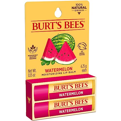 Burt's Bees Lip Balm - Pink Grapefruit, Mango, Coconut & Pear, and Pomegranate Pack, Lip Moisturizer With Beeswax, Tint-Free, Natural Origin Conditioning Lip Treatment, 4 Tubes, 0.15 oz.