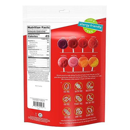 YumEarth Organic Pops Variety Pack, 14 Fruit Flavored Favorites Lollipops, Allergy Friendly, Gluten Free, Non-GMO, Vegan, No Artificial Flavors or Dyes