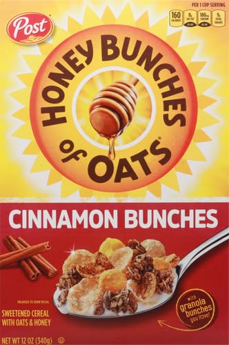 Honey Bunches of Oats with Strawberries Breakfast Cereal, Strawberry Cereal with Oats and Granola Clusters, 11 OZ Box