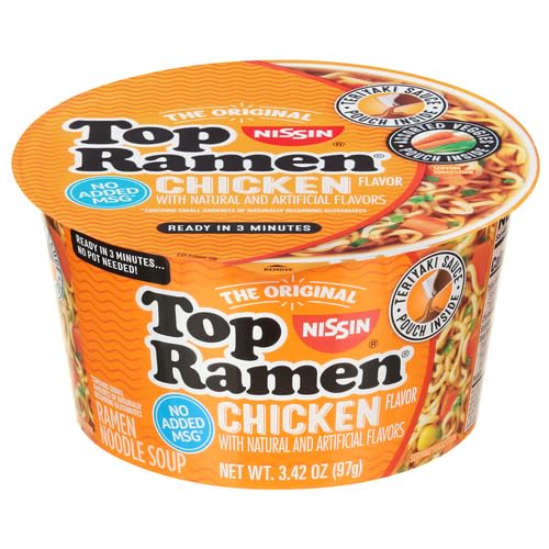 Nissin Top Ramen Noodle Soup, Beef, 3 Ounce (Pack of 24)