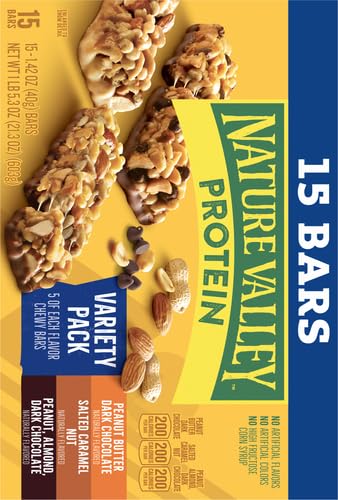 Nature Valley Protein Granola Bars, Snack Variety Pack, Chewy Bars, 15 ct, 21.3 OZ