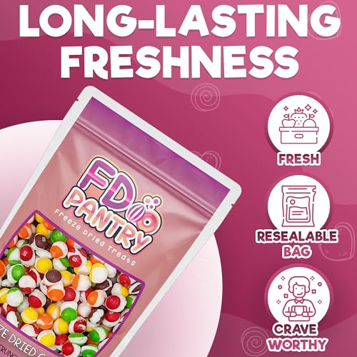 Fruit Crunch Original Candy Freeze Dried 16 oz 1 pound - Assortment Strawberry, Orange, Lemon, Grape, Lime Flavors Large 1lb Big Bag Pouch - Ideal Gift Snack 16oz