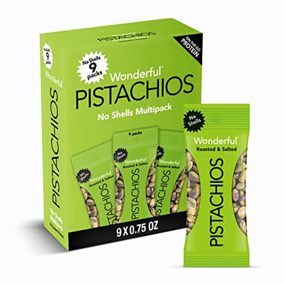 Wonderful Pistachios No Shells, Smokey Barbeque Nuts, 2.25 Ounce Bag (Pack Of 8), Protein Snack, Gluten Free, On-the-Go Snack