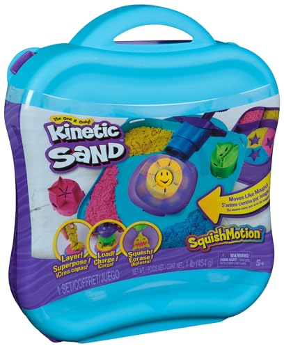 Kinetic Sand Ultimate Sandisfying Set, 2lb of Pink, Yellow and Teal Play Sand, 10 Molds and Tools, Sensory Toys for Kids Ages 7+