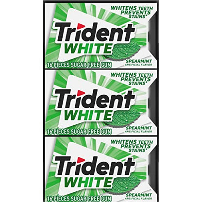 Trident White Peppermint Sugar Free Gum, 16 Count (Pack of 9)