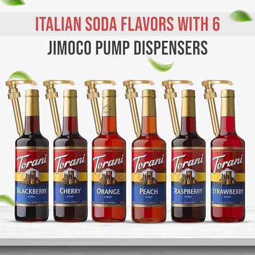 Torani Berry Lovers Raspberry, Strawberry, Blackberry - Syrup For Italian Soda Flavoring 3 Pack with 3 Jimoco Pump Dispensers