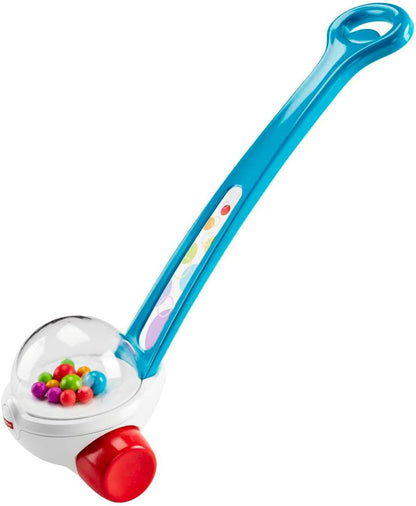 Fisher-Price Baby & Toddler Toy Corn Popper Blue Push-Along with Ball-Popping Action for Infants Ages 1+ Years, 2-Piece Assembly