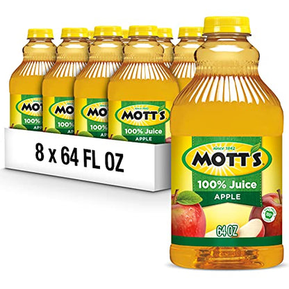 Mott's 100% Original Apple Juice, 8 Fl Oz Bottles, 24 Count (4 Packs Of 6), 2 Servings Of Fruit, 100% Fruit Juice, Gluten-free, Caffeine-free, Kosher, Contains No Artificial Colors Or Sweeteners