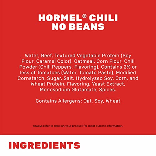 HORMEL Chili Chunky Beef Chili with Beans, No Artificial Ingredients, 15 Oz