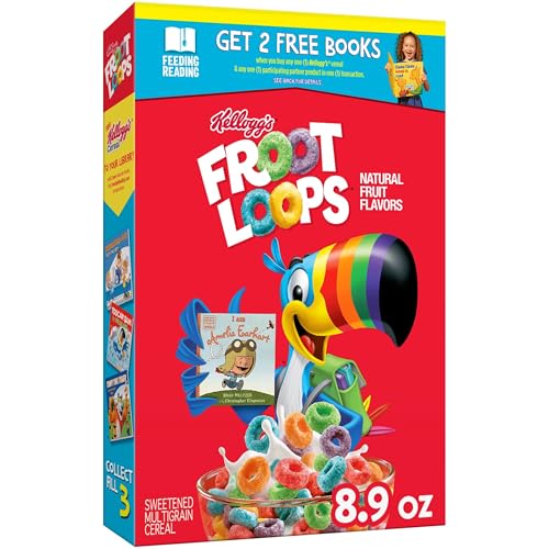 Kellogg’s Froot Loops Breakfast Cereal, Kids Cereal, Family Breakfast, Original, 8.9oz Box (1 Box)