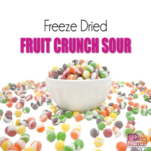 Fruit Crunch Original Candy Freeze Dried 16 oz 1 pound - Assortment Strawberry, Orange, Lemon, Grape, Lime Flavors Large 1lb Big Bag Pouch - Ideal Gift Snack 16oz