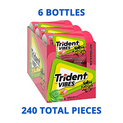 Trident Vibes Spearmint Rush Sugar Free Gum, 6 Bottles of 40 Pieces (240 Total Pieces)