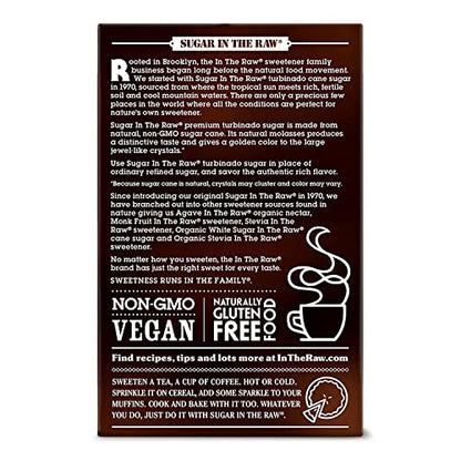 Sugar In The Raw Turbinado Cane Sugar Packets, 200 Count, Natural Sweetener for Drinks and Baking, Vegan, Gluten-Free, Non-GMO