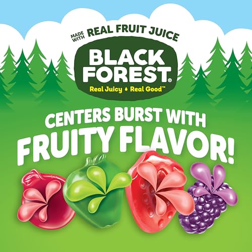 Black Forest, Juicy Burst, Fruit Flavored Snacks, Mixed Fruit Flavors, A Juicy Burst of Natural Flavors, Made with Real Fruit Juice, School Snacks, 0.8 oz 40 ct