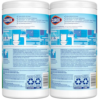 Clorox Disinfecting Wipes Value Pack, Bleach Free Cleaning Wipes, 75 Count Each, Pack of 2, Packaging May Vary