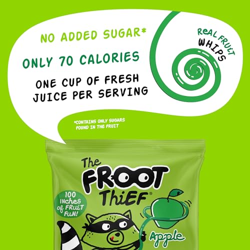 The FROOT Thief Real Fruit Snack Whips Strawberry Flavor, Nut Free, 100% Natural, Gluten-Free, Non-GMO, No Artificial Colors or Flavors, Pack of 5