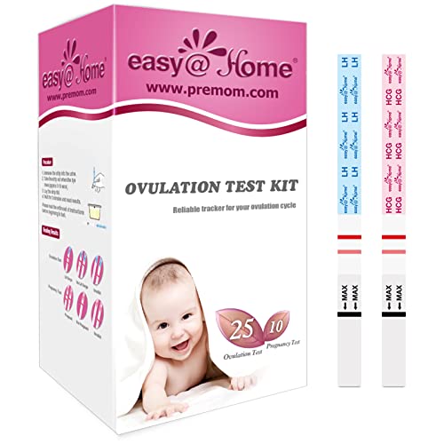 Easy@Home 50 Ovulation Test Strips and 20 Pregnancy Test Strips Combo Kit, (50 LH + 20 HCG)-Package May Vary