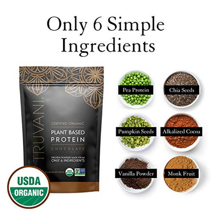 Truvani Vegan Pea Protein Powder | Banana Cinnamon | 20g Organic Plant Based Protein | 1 Serving | Keto | Gluten & Dairy Free | Low Carb | No Added Sugar