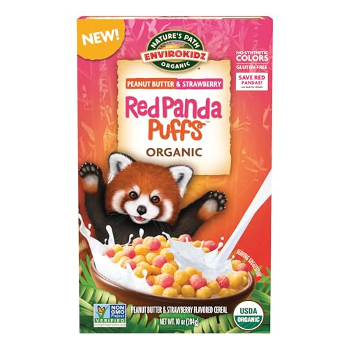 EnviroKidz Leapin’ Lemurs Peanut Butter & Chocolate Organic Cereal,10 Oz Box,Gluten Free