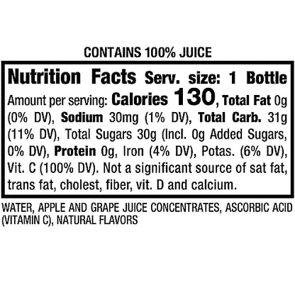 Mott's 100% Original Apple Juice, 8 Fl Oz Bottles, 24 Count (4 Packs Of 6), 2 Servings Of Fruit, 100% Fruit Juice, Gluten-free, Caffeine-free, Kosher, Contains No Artificial Colors Or Sweeteners