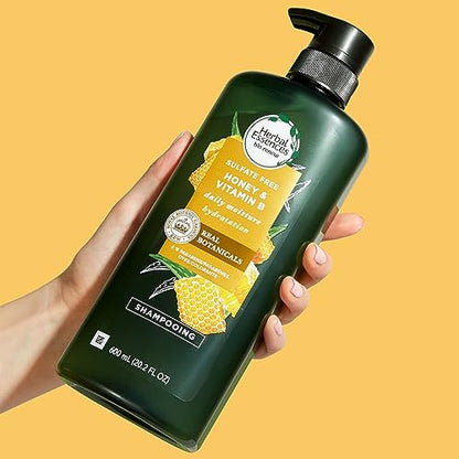 Herbal Essences Sulfate Free Shampoo with Honey for Daily Moisture, Nourishes Dry Hair, Moisturizing Shampoo with Certified Camellia Oil and Aloe Vera, Lightweight For All Hair Types, 33.8oz