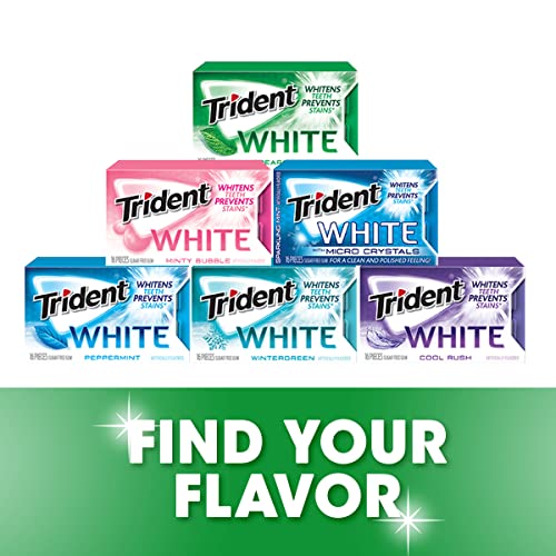 Trident White Peppermint Sugar Free Gum, 16 Count (Pack of 9)