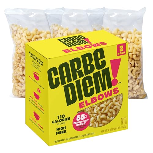 CARBE DIEM! Spaghetti | 3x 12oz Bags | Lower Net Carb Pasta with a Traditional Flavor & Texture | Pasta Re-Imagined for Healthy Lifestyles | Spaghetti Pasta | Spaghetti Noodles | Lower Calorie Pasta