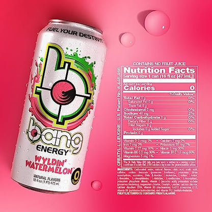 Bang Energy Bangster Berry, Sugar-Free Energy Drink, 16-Ounce (Pack of 12)