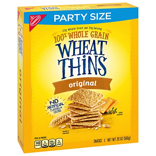 Wheat Thins Original Whole Grain Wheat Crackers, Party Size, 20 oz Box