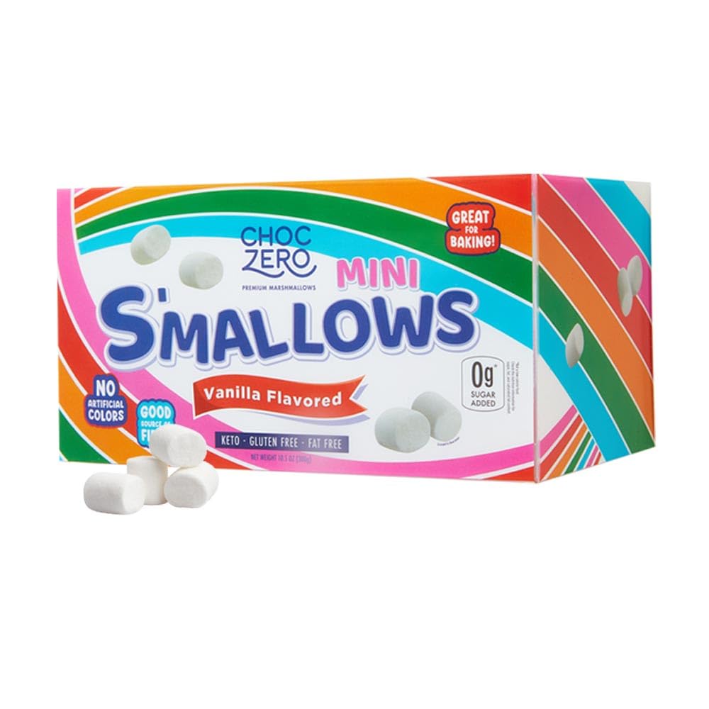 ChocZero Sugar Free Marshmallows, Keto Marshmallow, Gluten Free, 0g Fat, Zero Sugars, Healthy Low Carb, 10.5 Oz