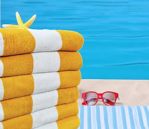 BolBom*S Cotton Beach Towels- Hammam Classic Pool Towel 30 x 60 Inches Oversized Soft Beach Towels for Adults - Luxury Beach Bath Towels - Summer Gifts Beach Accessories - Pack of 6