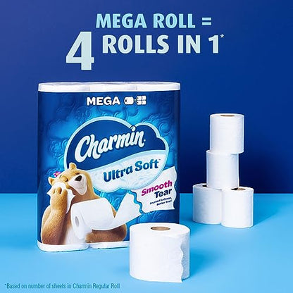 Charmin Ultra Soft Toilet Paper 6 Mega Rolls = 24 Regular Rolls