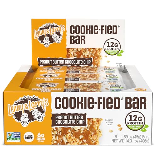 Lenny & Larry's Cookie-fied Bar, Cookies & Creme, 45g - Plant-Based Protein Bar, Vegan and Non-GMO (Pack of 9)