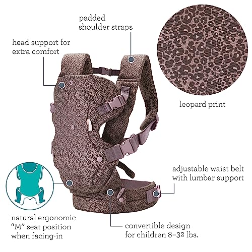 Infantino Flip Advanced 4-in-1 Carrier - Ergonomic, convertible, face-in and face-out front and back carry for newborns and older babies 8-32 lbs