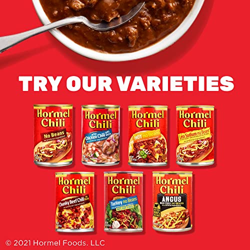 HORMEL Chili Chunky Beef Chili with Beans, No Artificial Ingredients, 15 Oz