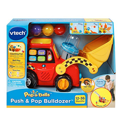 VTech Pop-a-Balls Push & Pop Bulldozer,Yellow