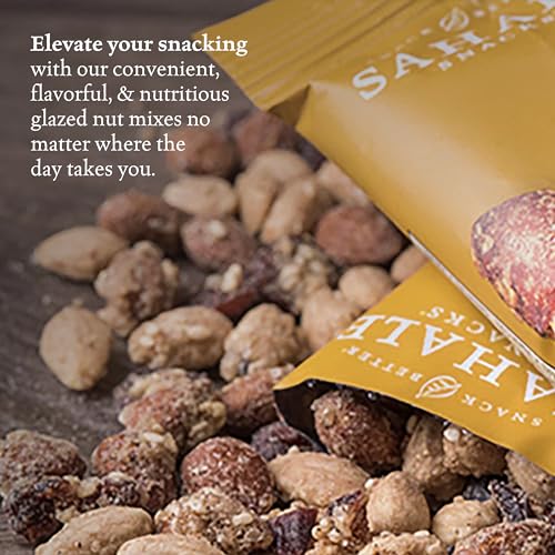 Sahale Snacks Glazed Mix Nut Blend Variety Pack, 1.5 Oz Grab & Go Bags (12 Total Packs) - Four Different Dry-Roasted Deluxe Mixed Nuts Blends Included - Non-GMO Kosher & Certified Gluten-Free Snacks