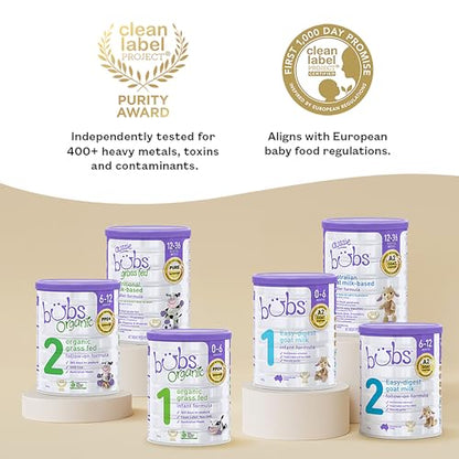 Bubs Goat Milk Follow On Formula Stage 2, Babies 6-12 months, Made with Fresh Goat Milk, 28.2 oz