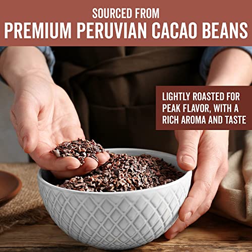 Viva Naturals Organic Cacao Nibs, 1 Lb - Certified Keto and Vegan Superfood, Perfect for Gluten Free Baking, Cacao Nib Smoothies and Healthy Snacks, Premium Criollo Beans, Non-GMO