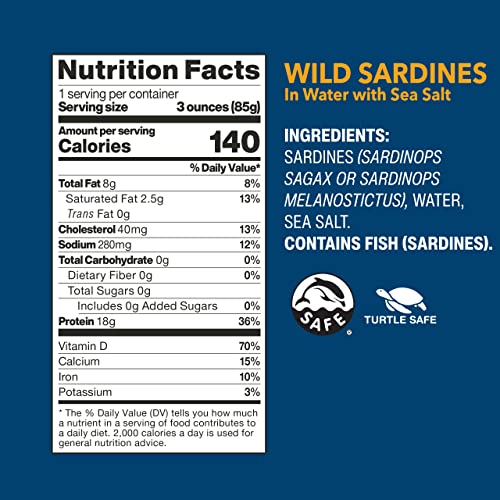 Wild Planet Wild Sardines in Extra Virgin Olive Oil, Lightly Smoked, Tinned Fish, Sustainably Wild-Caught, Non-GMO, Kosher, Gluten Free, 4.4. Ounce (Pack of 12)