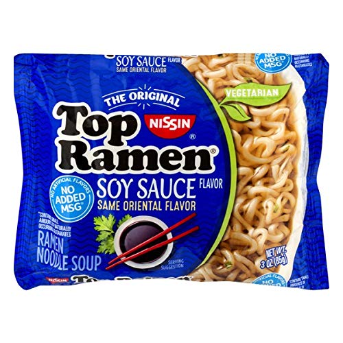 Nissin Top Ramen Noodle Soup, Beef, 3 Ounce (Pack of 24)