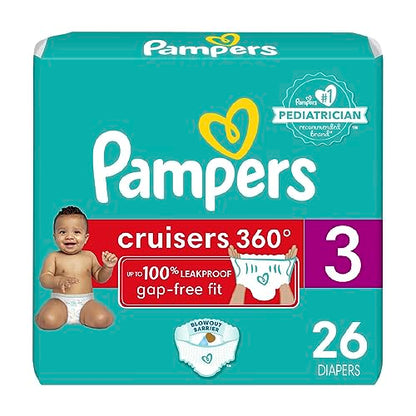 Pampers Cruisers 360 Diapers - Size 5, One Month Supply (128 Count), Pull-On Disposable Baby Diapers, Gap-Free Fit