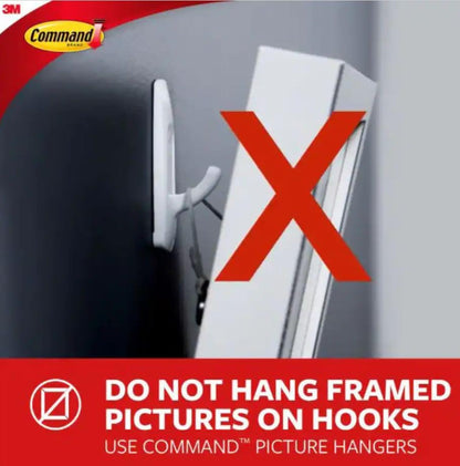 Command Large Picture Hanging Strips, White, Holds up to 16 lbs, 14-Pairs, Easy to Open Packaging