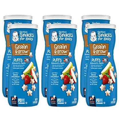 Gerber Baby Snacks Puffs, Strawberry Apple, 1.48 Ounce (Pack of 6)