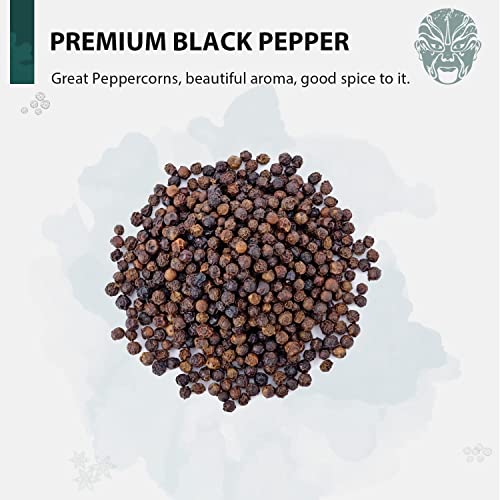 Soeos Black Peppercorns, 16oz (Pack of 1), Non-GMO, Kosher, Packed to Keep Peppers Fresh, Peppercorn for Grinder Refill, Whole Peppercorns