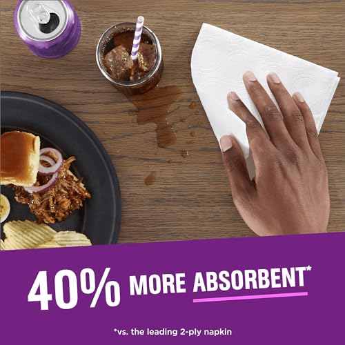 Vanity Fair Extra Absorbent Premium Paper Napkins, 80 Count, Disposable Napkins Made Soft And Strong For Messy Meals And Everyday Use