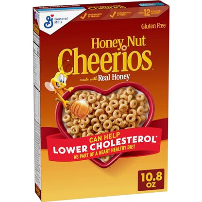 Honey Nut Cheerios Cereal, Limited Edition Happy Heart Shapes, Heart Healthy Cereal With Whole Grain Oats, 10.8 oz