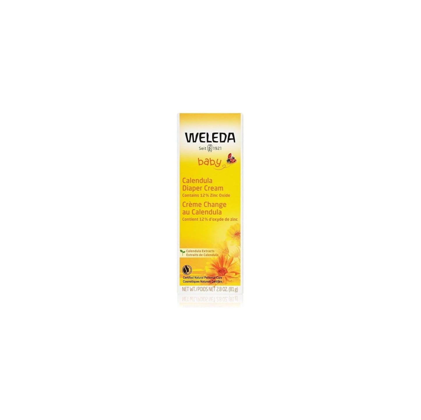 Weleda Baby Calendula Diaper Cream, 2.8 Fluid Ounce, Plant Rich Protection with Calendula, Chamomile, Sweet Almond Oil, Lanolin and Zinc Oxide