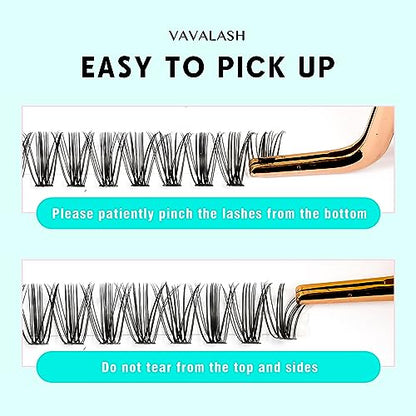 VAVALASH DIY Lash Extension Kit 280 Clusters Individual Lashes Kit 30D 40D 0.07D-10-16mm Lash Clusters, Lash Bond and Seal, Lash Tweezer for DIY Eyelash Extension at Home（Kit-30D+40D-0.07D-10-16MIX）